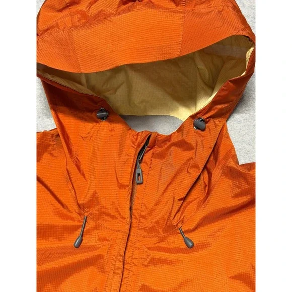 Patagonia Mens Orange Ripstop Nylon Hooded Rain Jacket Shell Small Waterproof